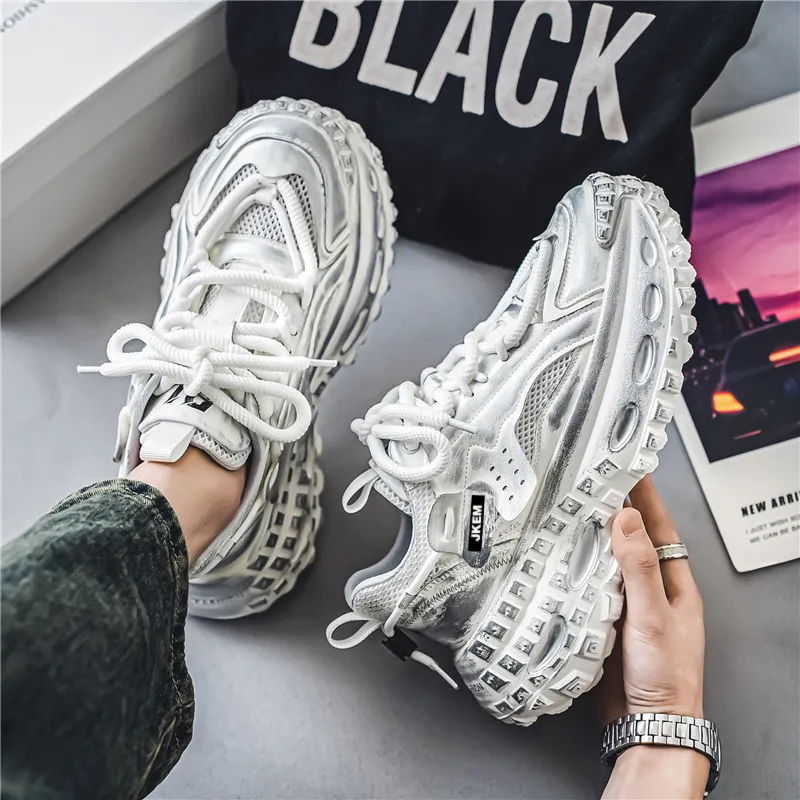JKEM Height Increasing Breathable Low Top Chunky Sneakers Men's-9