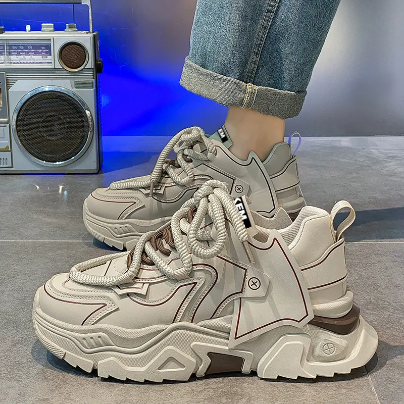 JKEM Anti-Slip And Wear-Resistant Height Increasing High-Top Chunky Sneakers Men's-10
