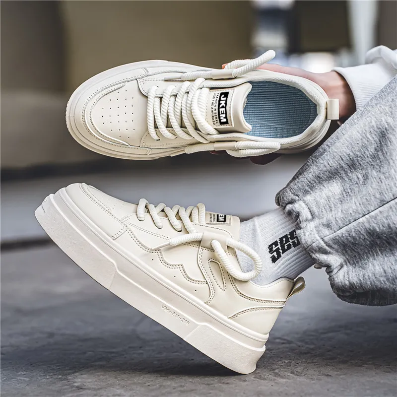 JKEM Warm Slip-Resistant Cushioning Wear-Resistant Height Increasing Low-Top Skateboard Shoes Men's-11
