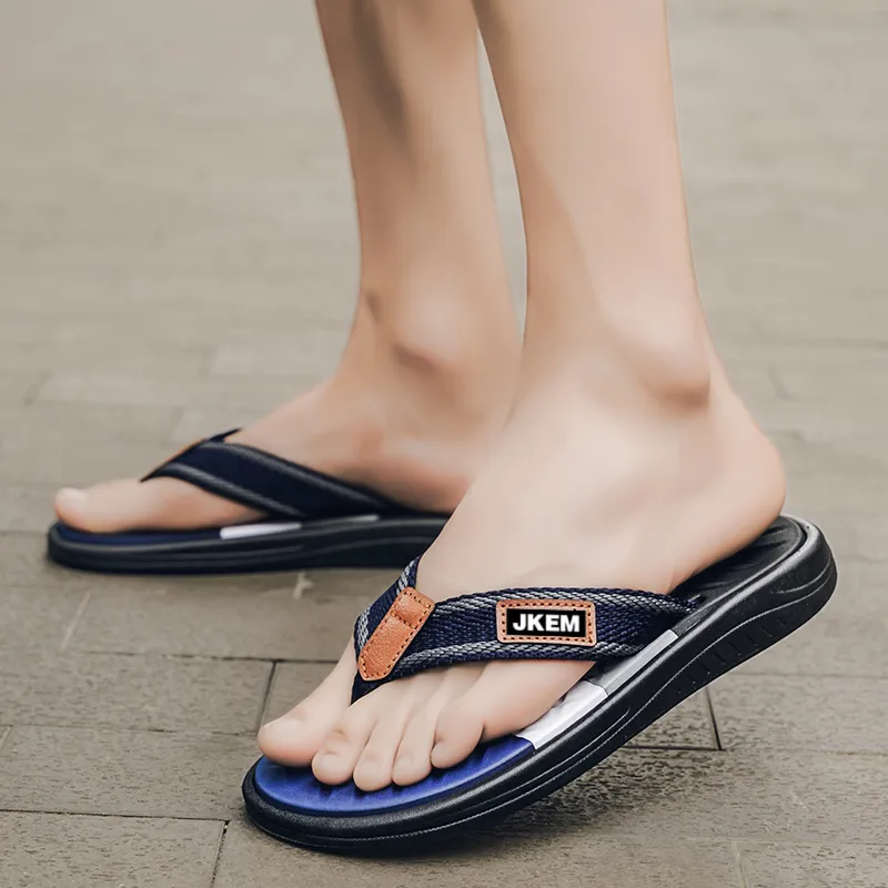 JKEM EVA Stitching Abrasion Resistant Slip Resistant Flip Flops Men's-4