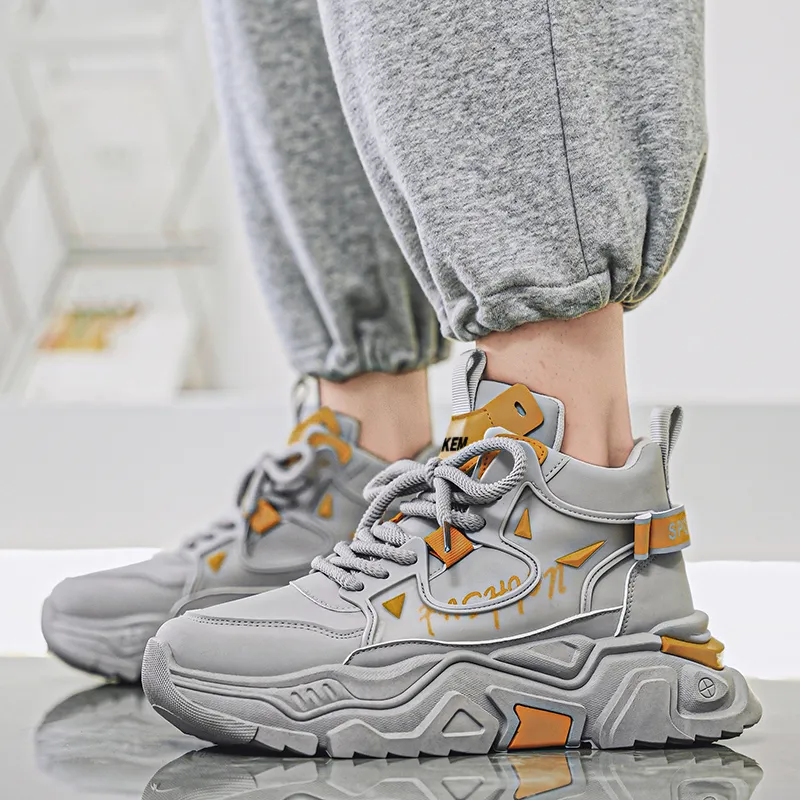 JKEM Anti-Slip And Wear-Resistant Warm Mid-Top Chunky Sneakers Men's-12