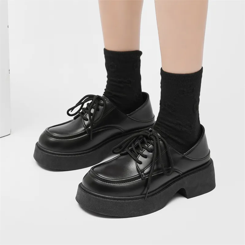 JKEM Dress Shoes Unisex Low Top Black-6