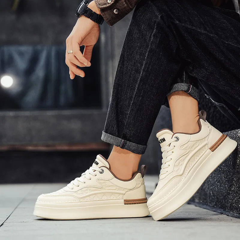 JKEM Slip-Resistant Cushioning Wear-Resistant Height Increasing Low-Top Skateboard Shoes Men's-9