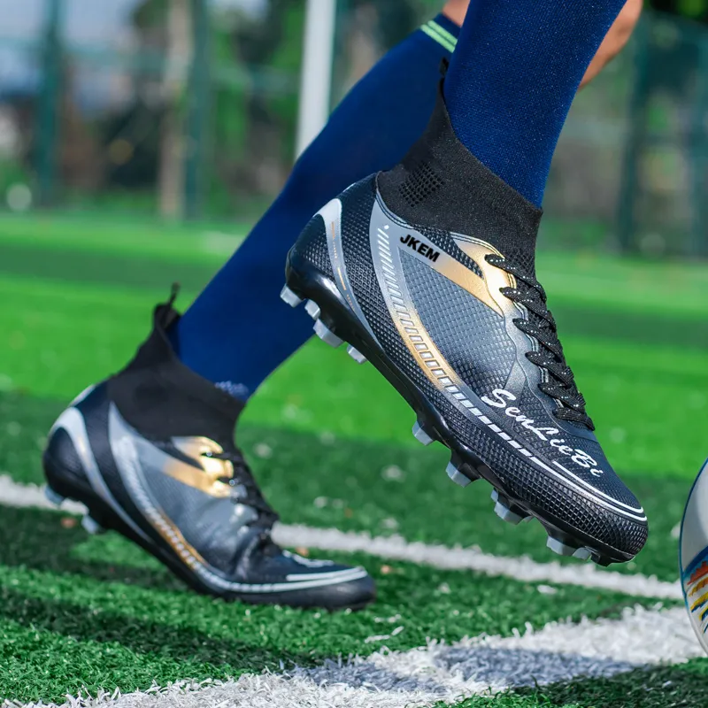JKEM FG Rubber Long Studs Soft Ground Firm Ground Anti-Slip Wear-Resistant Soccer Shoes Unisex-4