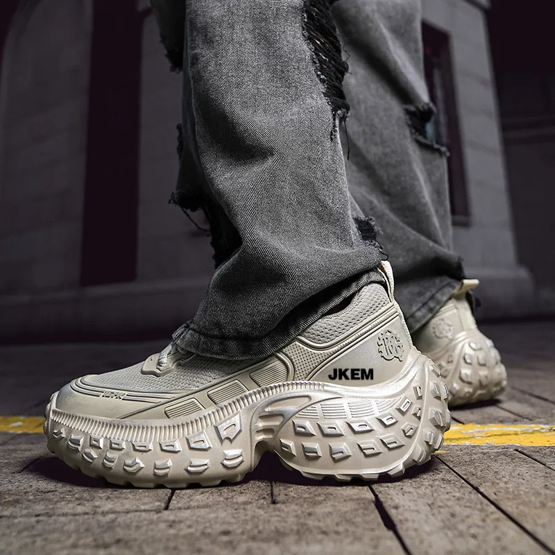 JKEM Cushioned Slip-Resistant Abrasion-Resistant Low-Top Chunky Sneakers Men's-7