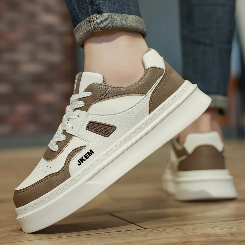 JKEM Slip-Resistant Cushioning Wear-Resistant Height Increasing Low-Top Skateboard Shoes Men's-3