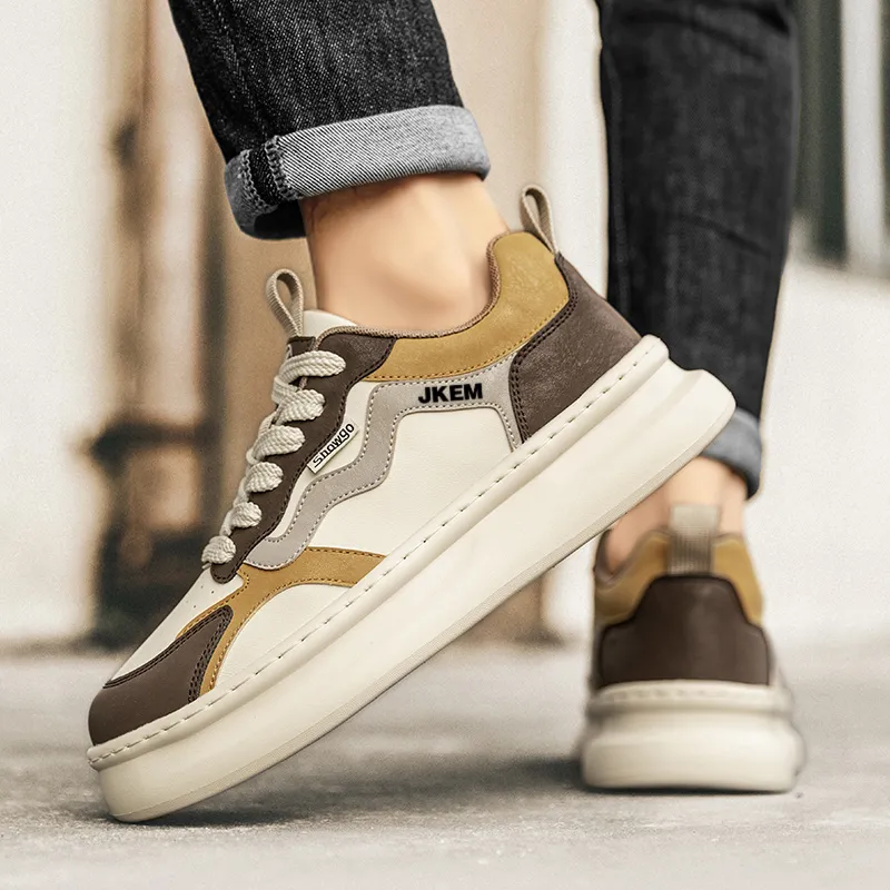 JKEM Slip-Resistant Cushioning Wear-Resistant Height Increasing Low-Top Skateboard Shoes Men's-7