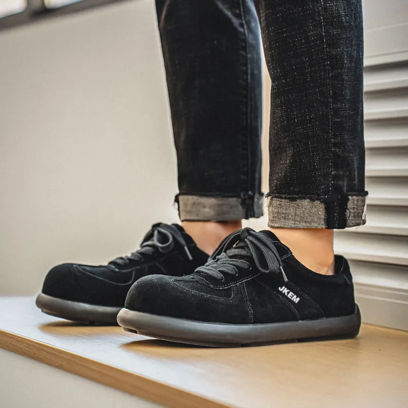 JKEM Men's Casual Shoes Men Low Top Black/Khaki/Chestnut-2