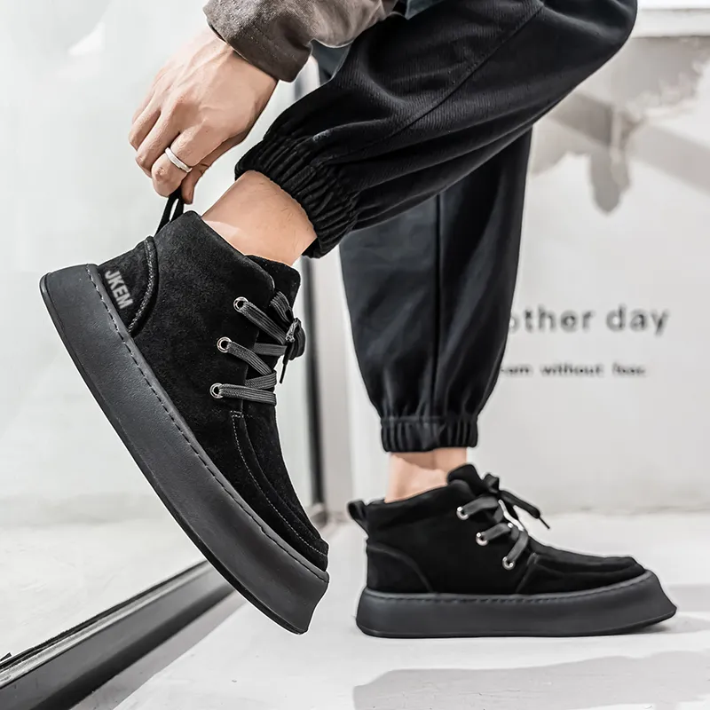 JKEM Cushioned Slip-Resistant Abrasion-Resistant High-Top Casual Shoes Men's-3