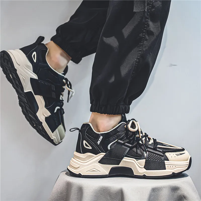 JKEM Anti-Slip Wear-Resistant Low-Top Chunky Sneakers Men's-6