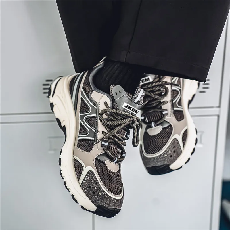 JKEM Cushioned Slip Resistant Abrasion Resistant Low Top Chunky Sneakers Men's-8