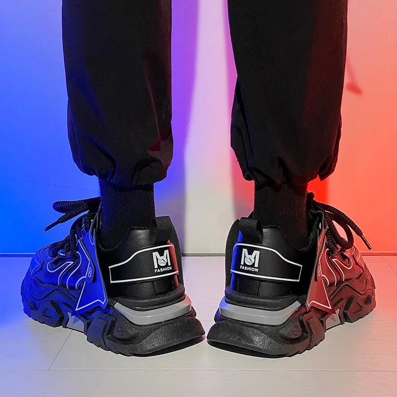 JKEM Anti-Slip And Wear-Resistant Height Increasing High-Top Chunky Sneakers Men's-3