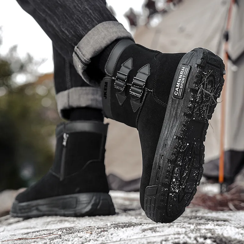 JKEM Warm Cushioning Height Increasing Short Snow Boots Men's-3