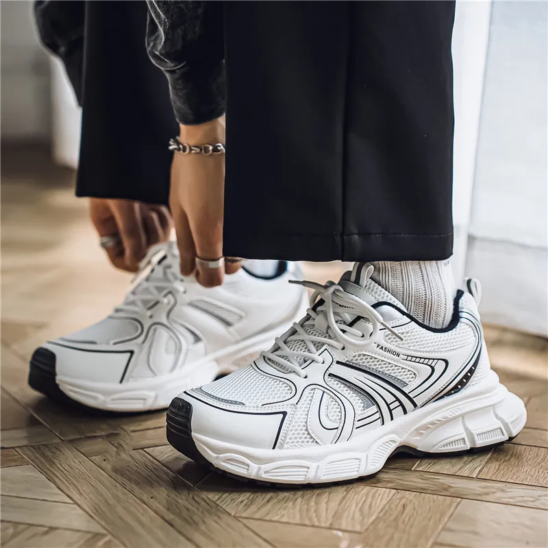 JKEM Anti-Slip Wear-Resistant Low-Top Chunky Sneakers Men's-8