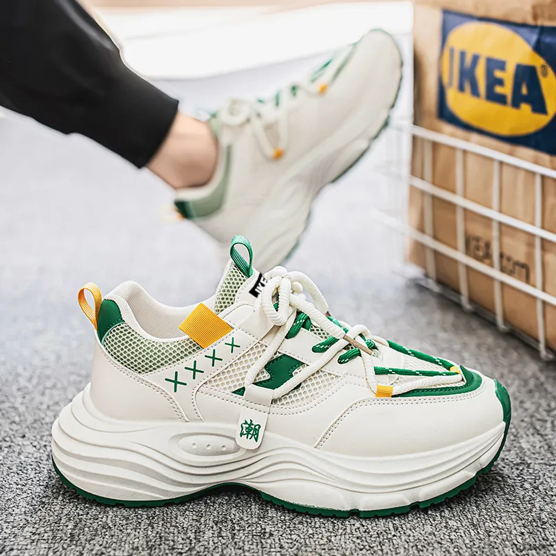 JKEM Slip Resistant Breathable Height Increasing Low Top Chunky Sneakers Men's-9