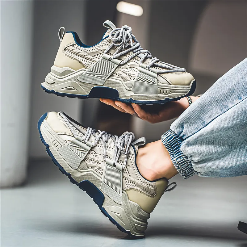 JKEM Cushioning Anti-Slip Wear-Resistant Breathable Height Increasing Low-Top Chunky Sneakers Men's-13