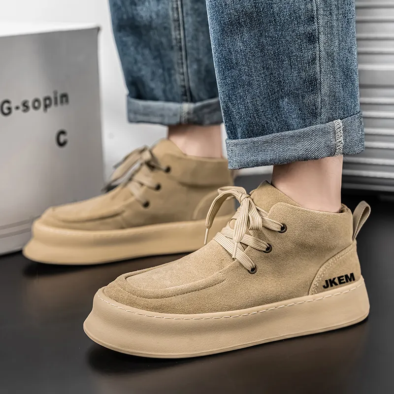 JKEM Cushioned Slip-Resistant Abrasion-Resistant High-Top Casual Shoes Men's-7