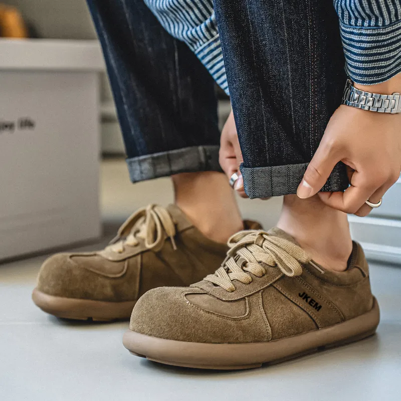JKEM Men's Casual Shoes Men Low Top Black/Khaki/Chestnut-12
