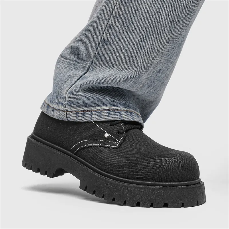 JKEM Men's Casual Shoes Men Low Top Black/Gray-3