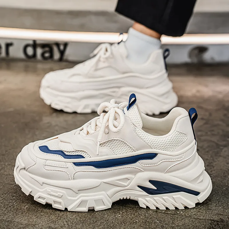 JKEM Slip Resistant Breathable Height Increasing Low Top Chunky Sneakers Men's-12