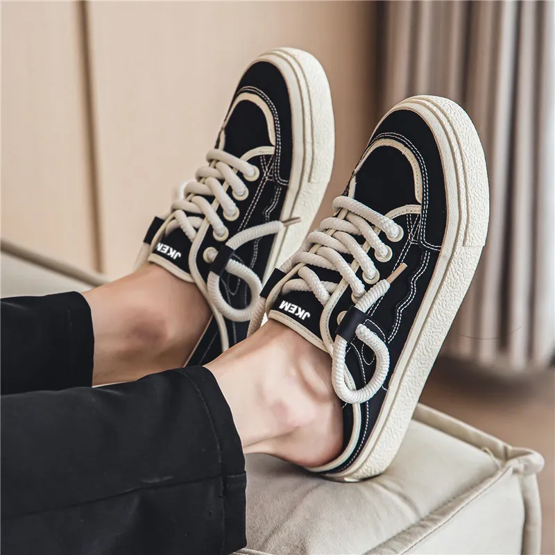 JKEM Slip Resistant Height Enhancing Cushioning Low Top Canvas Shoes Unisex-3