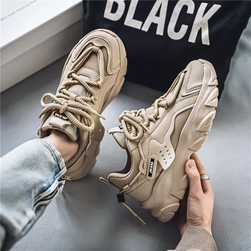 JKEM Height Increasing Lightweight Breathable Low Top Chunky Sneakers Men's-36