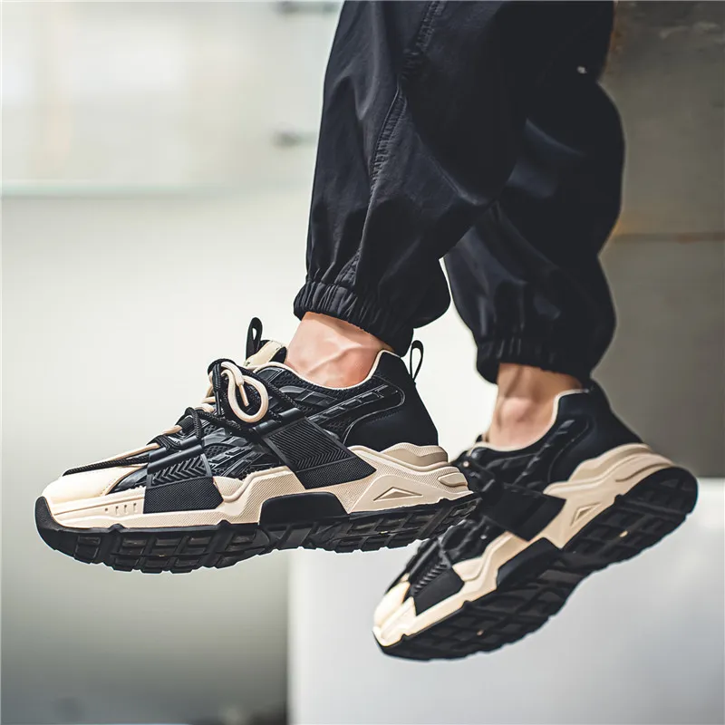 JKEM Cushioning Anti-Slip Wear-Resistant Breathable Height Increasing Low-Top Chunky Sneakers Men's-9