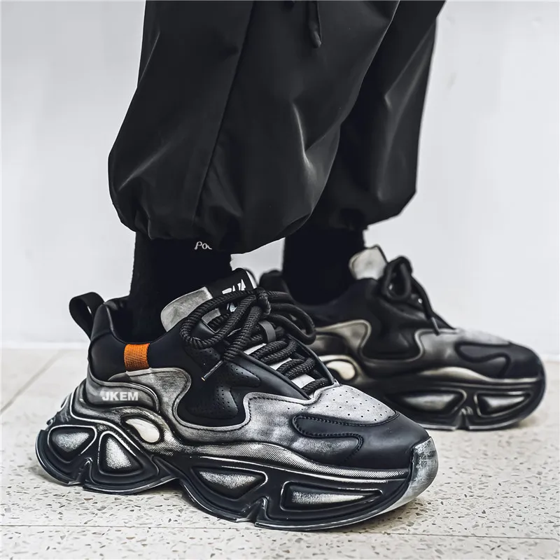 JKEM Anti-Slip And Wear-Resistant Height Increasing Low-Top Chunky Sneakers Men's-7