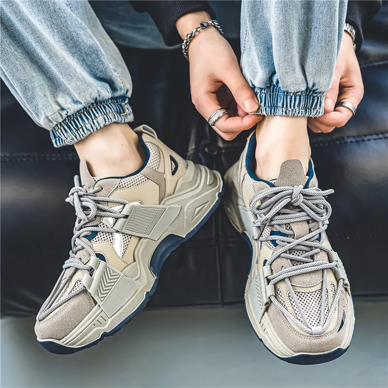 JKEM Anti-Slip Wear-Resistant Low-Top Chunky Sneakers Men's-13