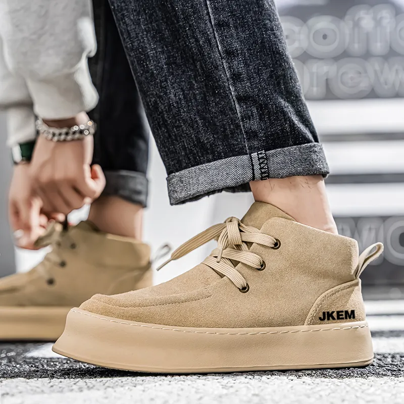 JKEM Cushioned Slip-Resistant Abrasion-Resistant High-Top Casual Shoes Men's-8