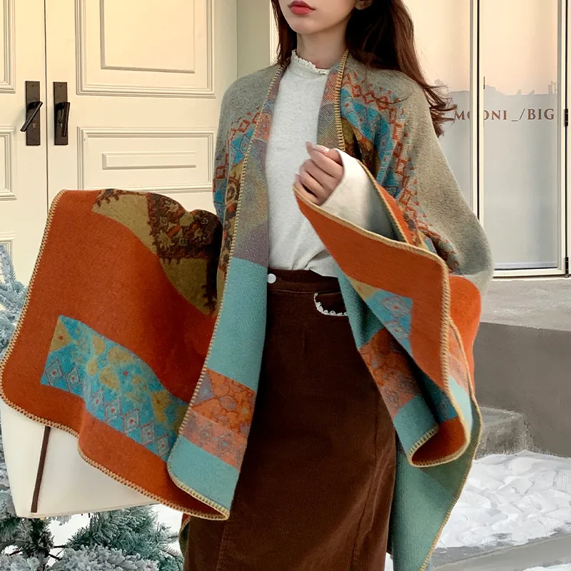 Narandu Shawls Women's Khaki Diamond Pattern-2