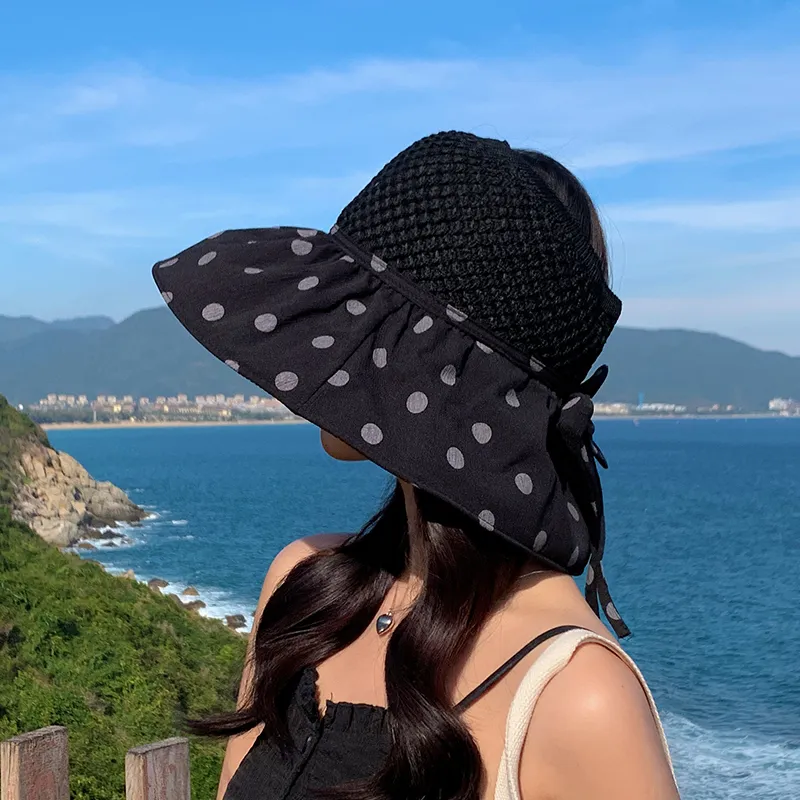 Narandu Fabric Polyester Sun Protection Hats Women's Khaki/Black/Beige-3