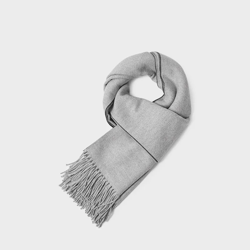 Narandu Knit Scarves Women's Light Gray+Heather Gray-2