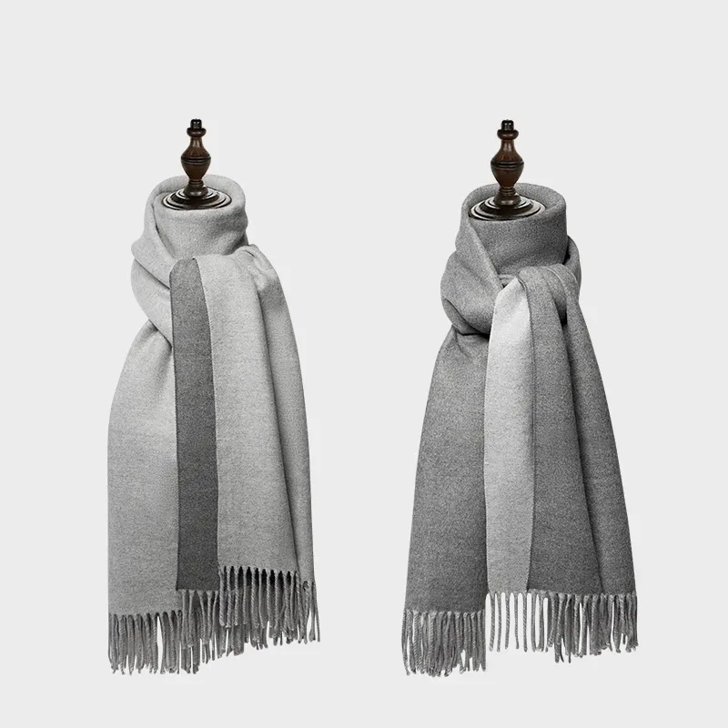 Narandu Knit Scarves Women's Light Gray+Heather Gray-1