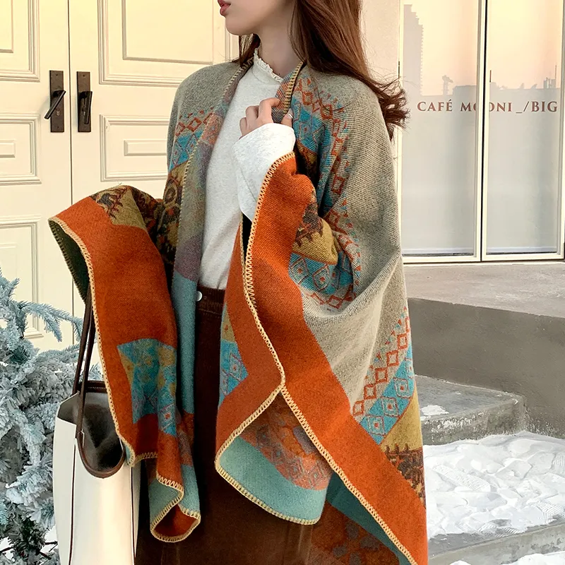 Narandu Shawls Women's Khaki Diamond Pattern-1
