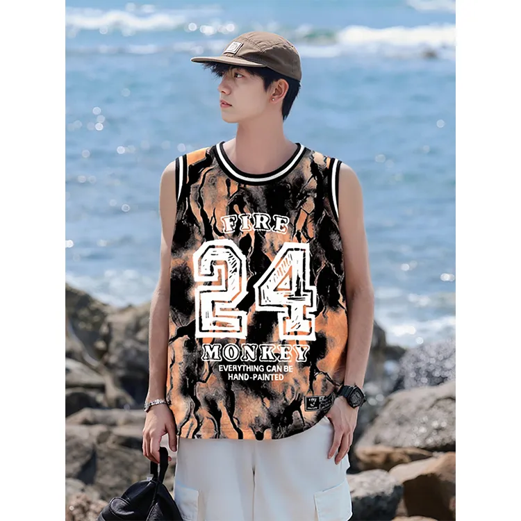 FireMonkey Basketball Jersey Unisex Brown Rock Black-3