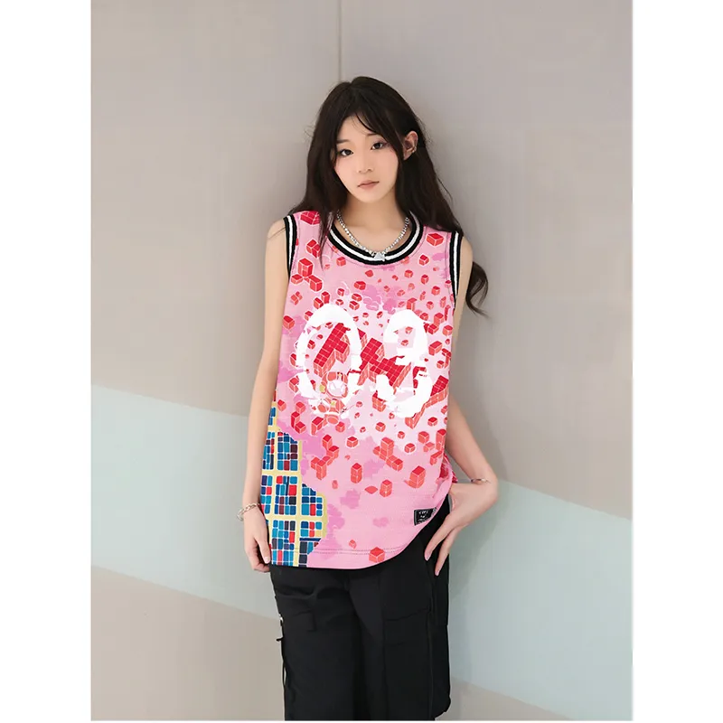 FireMonkey Basketball Jersey Unisex Light Pink-3
