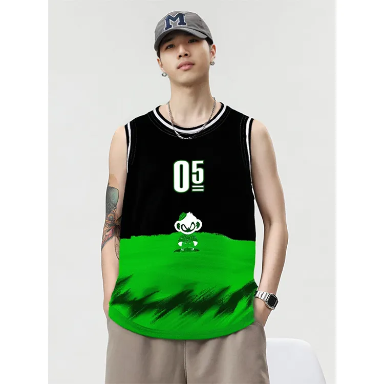 FireMonkey Basketball Jersey Unisex Cute Black-3