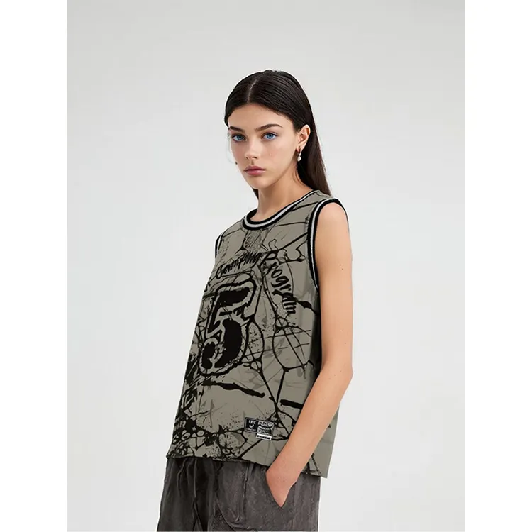FireMonkey Basketball Jersey Unisex Gray Green Jasper-3