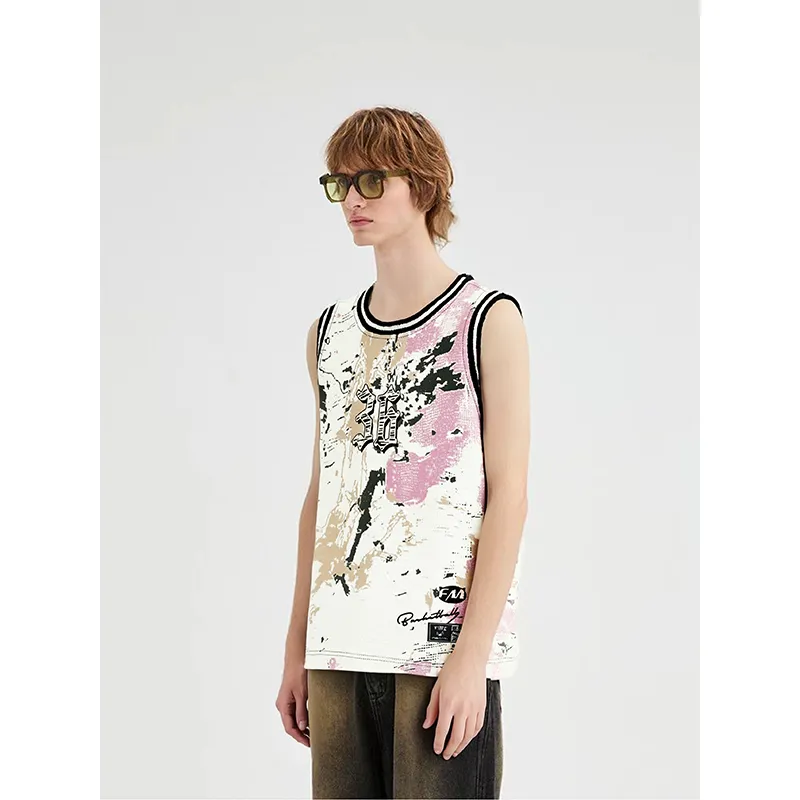 FireMonkey Basketball Jersey Unisex Beige Pink-2