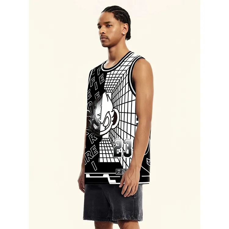 FireMonkey Basketball Jersey Unisex Night Black-3