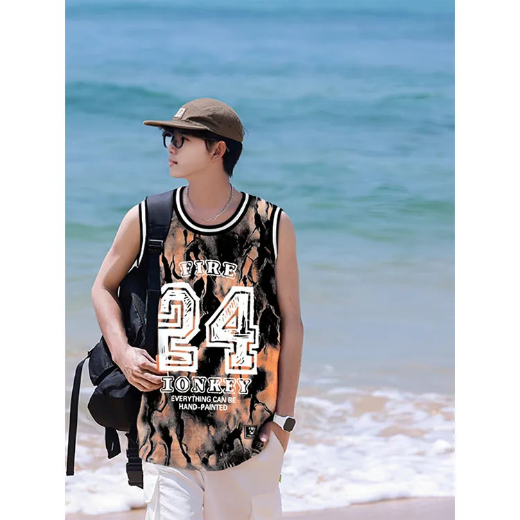 FireMonkey Basketball Jersey Unisex Brown Rock Black-2