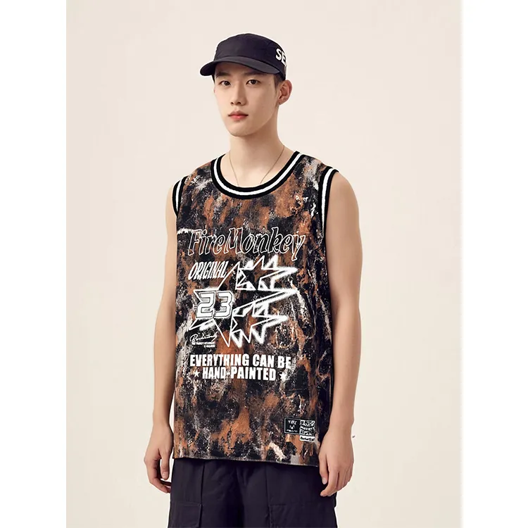 FireMonkey Basketball Jersey Unisex Tan-3