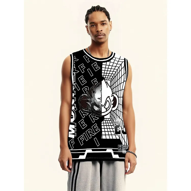 FireMonkey Basketball Jersey Unisex Night Black-2