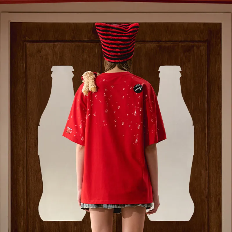 13 DEMARZO Coca Cola Collaboration Collection Drop Shoulder Sleeve T Shirt Unisex-3