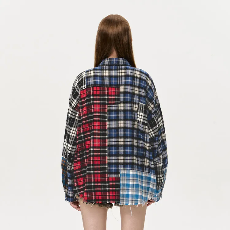 13 DEMARZO Shirt Unisex Red And Blue Plaid-2