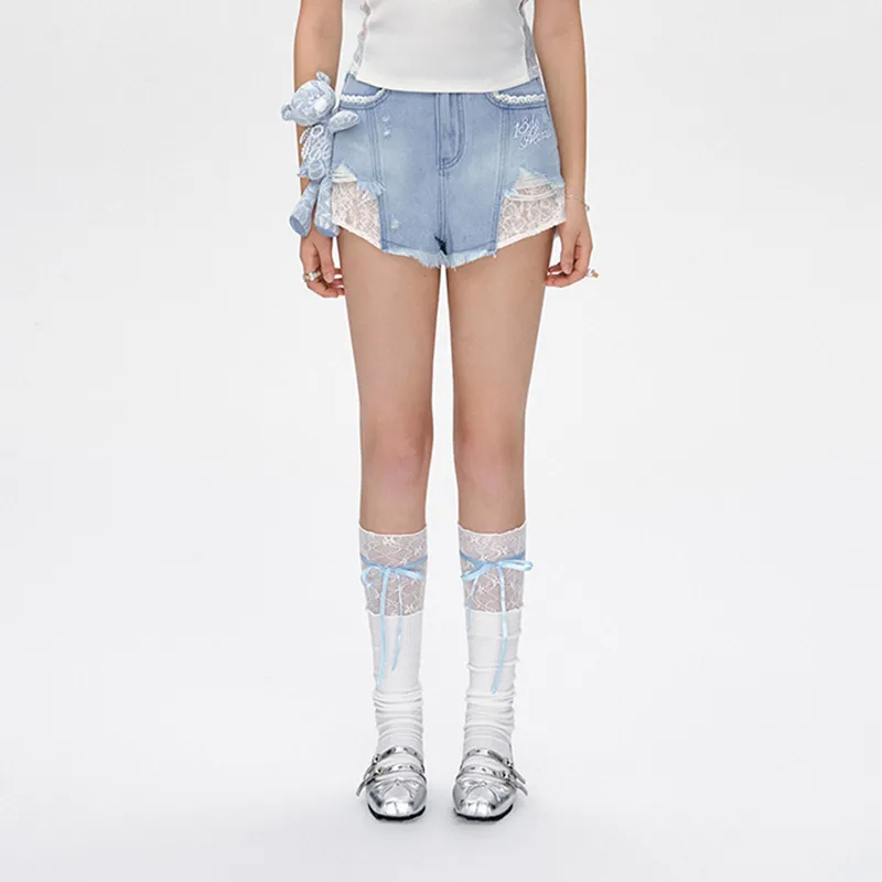 13 DEMARZO Denim Shorts Unisex Blue-2