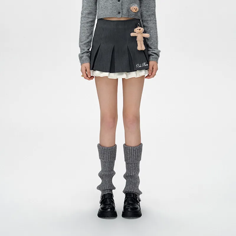 13 DEMARZO Casual Short Skirts Women's Gray-2