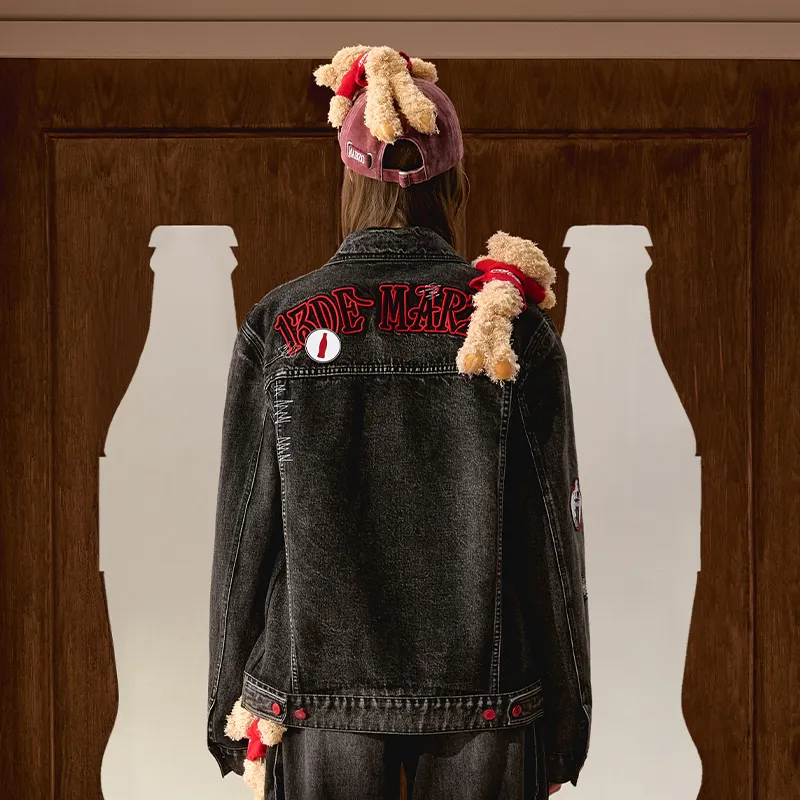 13 DEMARZO Denim Jackets Unisex Black-2
