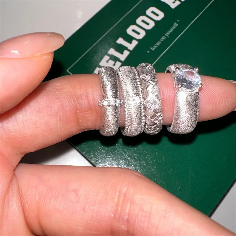 Roaelove S925 Silver Zircon Rings Women's-2